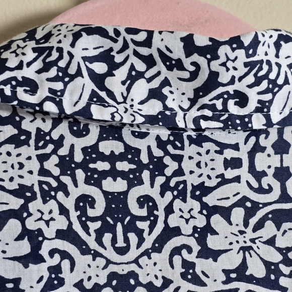 Chelsea & Theodore Blue White Sleeveless Full Maxi Floral Dress Size Large. - Picture 14 of 15